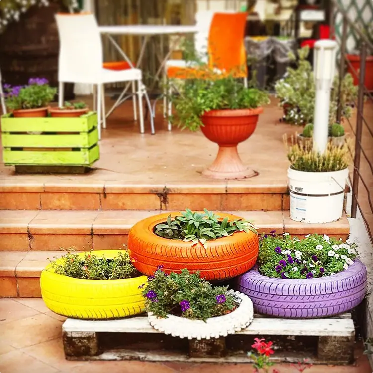 Tire Flower Planter Ideas