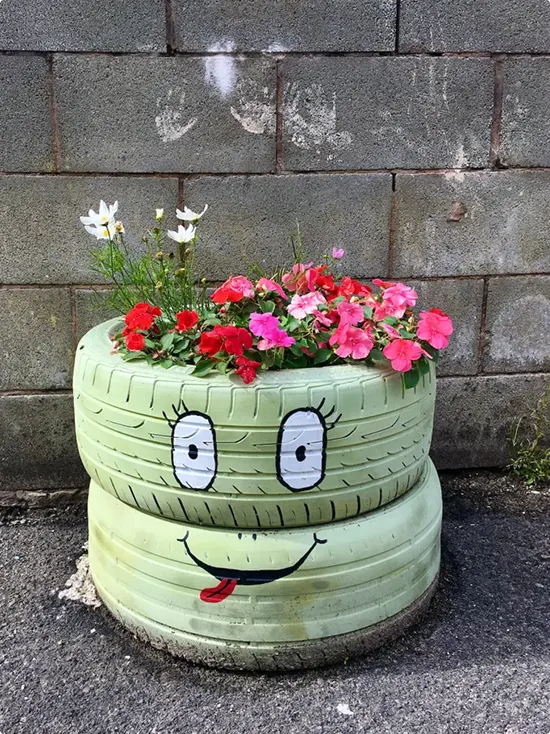 Tire Flower Planter Ideas