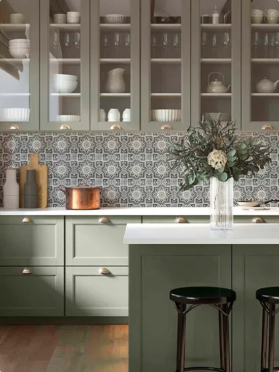 Kitchen Backsplash Ideas With Green Cabinets