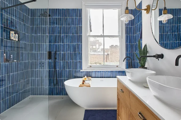 Navy Shower Tile Ideas