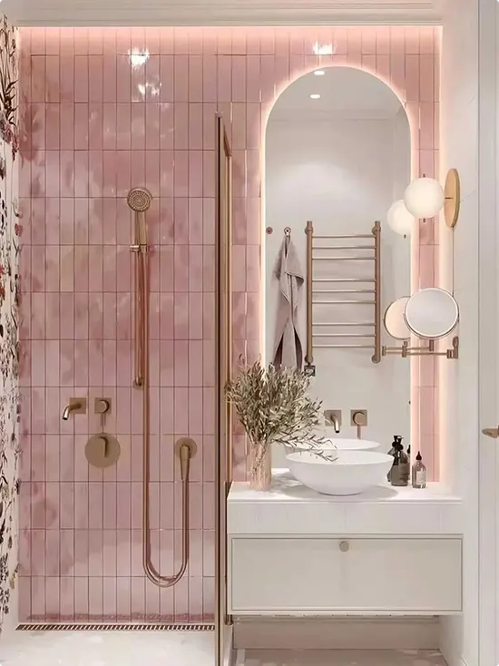 Pink Shower Tile Ideas